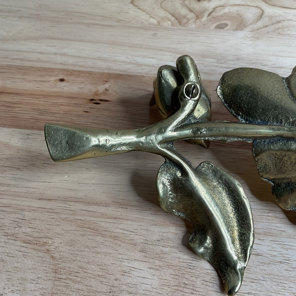 Vintage Gold  Brass Trinket Dish Jewelry Holder Leaf Small Bird Water Bowl - Picture 7 of 15